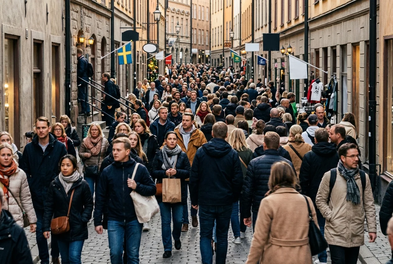 Švédsko se mění: Skutečný počet obyvatel a proč demografický růst zastavil 2 Mapa ukazující metropolitní oblasti a hustotu zalidnění Švédska